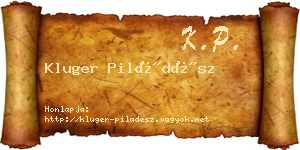 Kluger Piládész névjegykártya